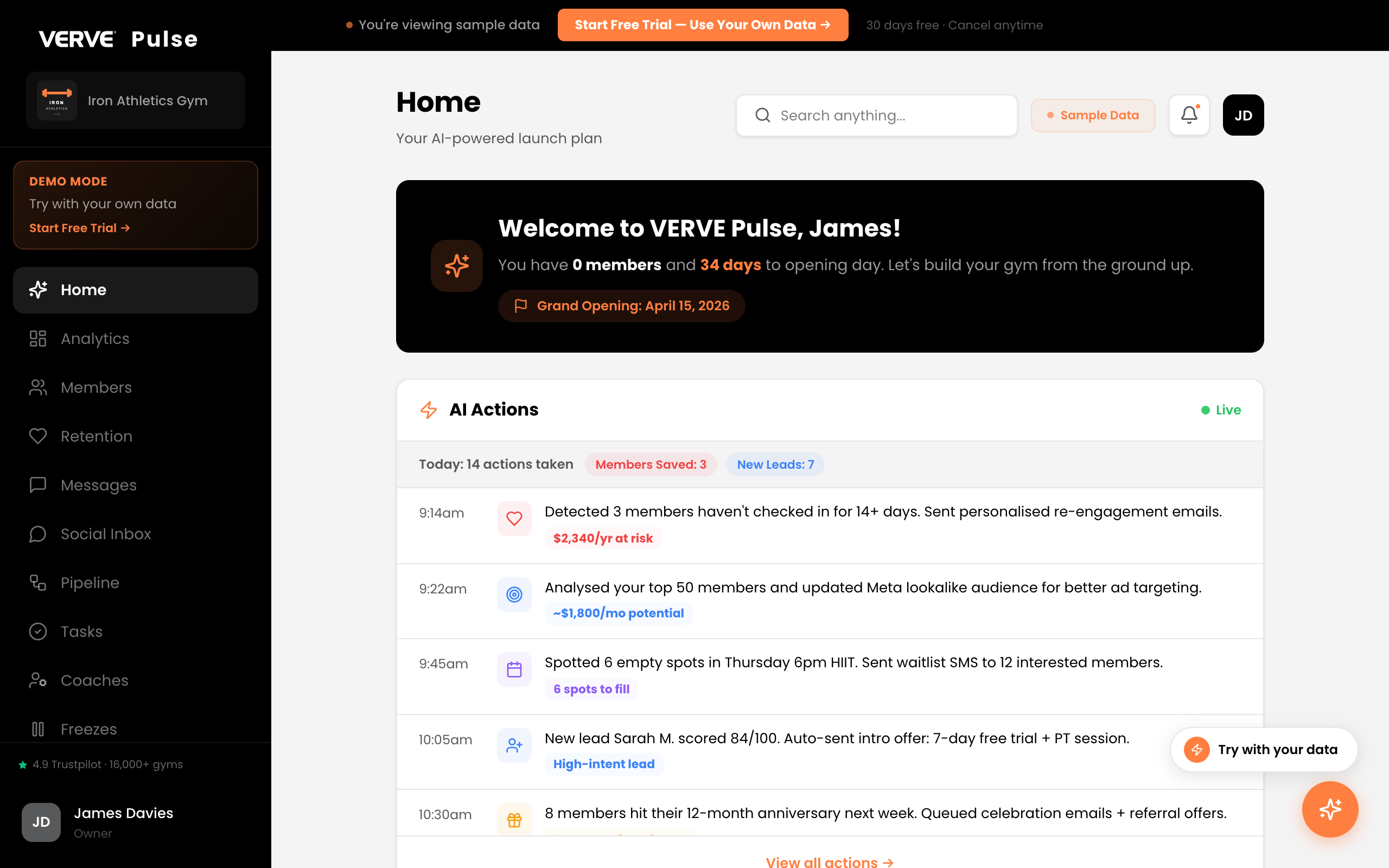 VERVE Pulse Dashboard