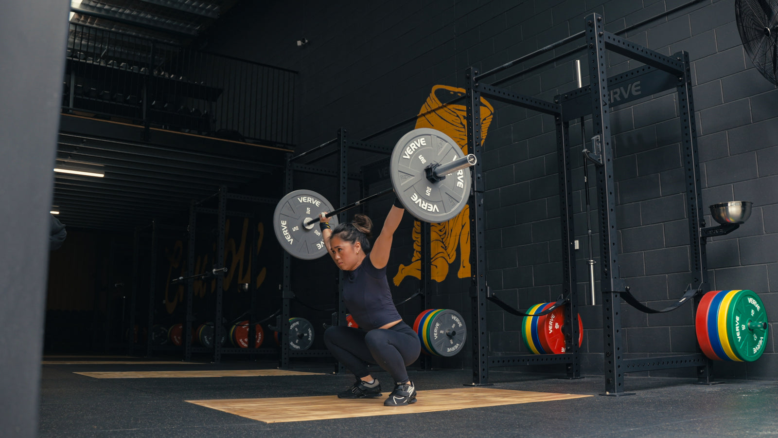 Power racks and lifting platforms at Crucible, a VERVE Fitness commercial gym fit-out